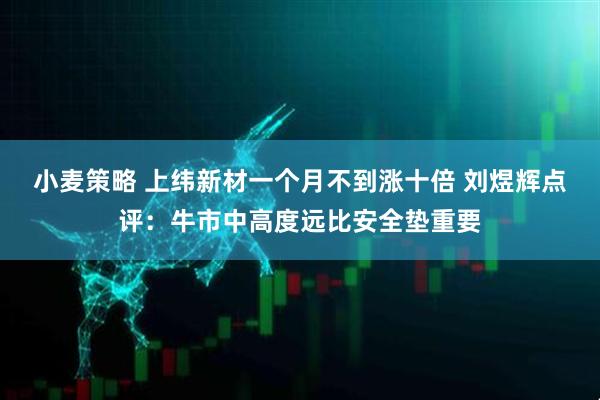 小麦策略 上纬新材一个月不到涨十倍 刘煜辉点评：牛市中高度远比安全垫重要
